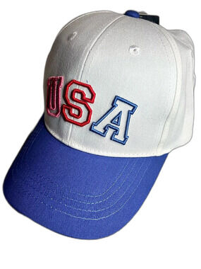 Girls French Connection USA Embroidered Baseball Cap in Red White & Blue NWT